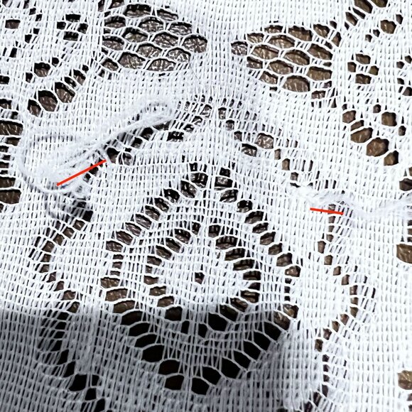 White Lace Tablecloth Polyester Geometric Pattern Rectangle 72" X 58" GrannyCore - Picture 5 of 5